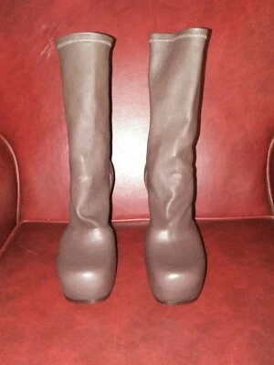 NUEVO EN CAJA $1325 BOTAS RICK OWENS CUERO CUÑA MEDIA ALTA PLATAFORMA UE 37 US 7 Foto 1 de 4