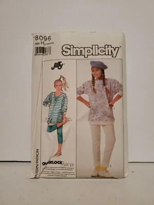 1986 VINTAGE SIMPLICITY GIRLS PANTS SHIRT PATTERN 8096 SIZE 7 8 10 - Image 1 of 4