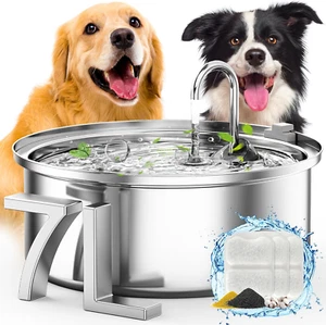 Dog Water Fountain for Large Dogs,7L/230Oz/1.8G Stainless Steel Dog Fountain Sup - Picture 1 of 7