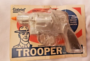 Vtg NIP Hubley Trooper Toy Gun #4240 250 Bright Shot Plated Smoker HTF - Picture 1 of 4