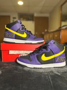Nike Dunk High Premium EMB Lakers(2021) US10.5 (VNDS) **DOMESTIC SHIPPING ONLY** - Picture 1 of 9
