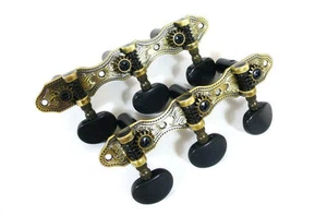 Antique Brass Classical Flamenco Guitar Tuning Peg key Plastic Button 405AB-A2B - Picture 1 of 4