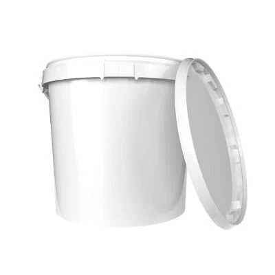 FIXEDBYU 20l Eimer mit Deckel weiß rund 1x Kunststoff Eimer lebensmittelecht luftdicht PP