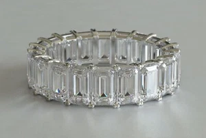 3.5ct Simulated Diamond Wedding Ring Band Full Eternity White Gold Plated - Picture 1 of 3