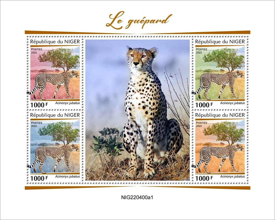 Cheetah MNH Stamps 2022 Niger M/S - Image 1 of 1