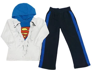 Nannette Superman Hooded 2-Piece Top & Pants Set Toddler Boys Sz 4 - Picture 1 of 1