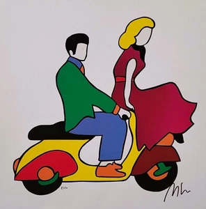 Marco Lodola Screnprint on paper Vacanze romane - Foto 1 di 2
