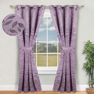 Bohemian Leaves 46" Wide With Ties Room Darkening Blackout Curtains, Set of 2 - Picture 1 of 169