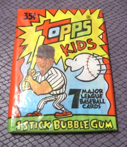 1992 TOPPS KIDS 7 Major League Baseball Cards w/1 Stick Bubble Gum *SEALED *Wax - Picture 1 of 2