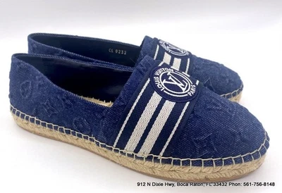 Alpargatas Louis Vuitton Monograma Azul Marino Denim Talla 38.5 EE. UU. 8.5 Foto 1 de 4
