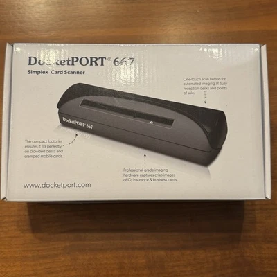 DocketPORT 667 Simplex Card Scanner Compact One Touch Scan PDF JPEG TIFF READ - Image 1 of 4