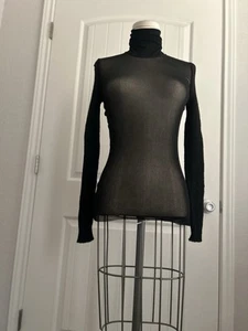 Top vintage anni 90 Jean Paul Gaultier Maille Femme trasparente/maglia S nero girocollo - Foto 1 di 13