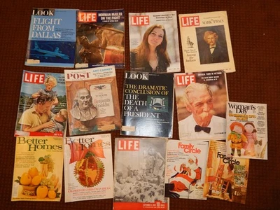 Lot 14 Vintage Magazines LIFE,LOOK,POST WOMAN'S Collectible Old Issues 1935-1975 - Imagem 1 de 4