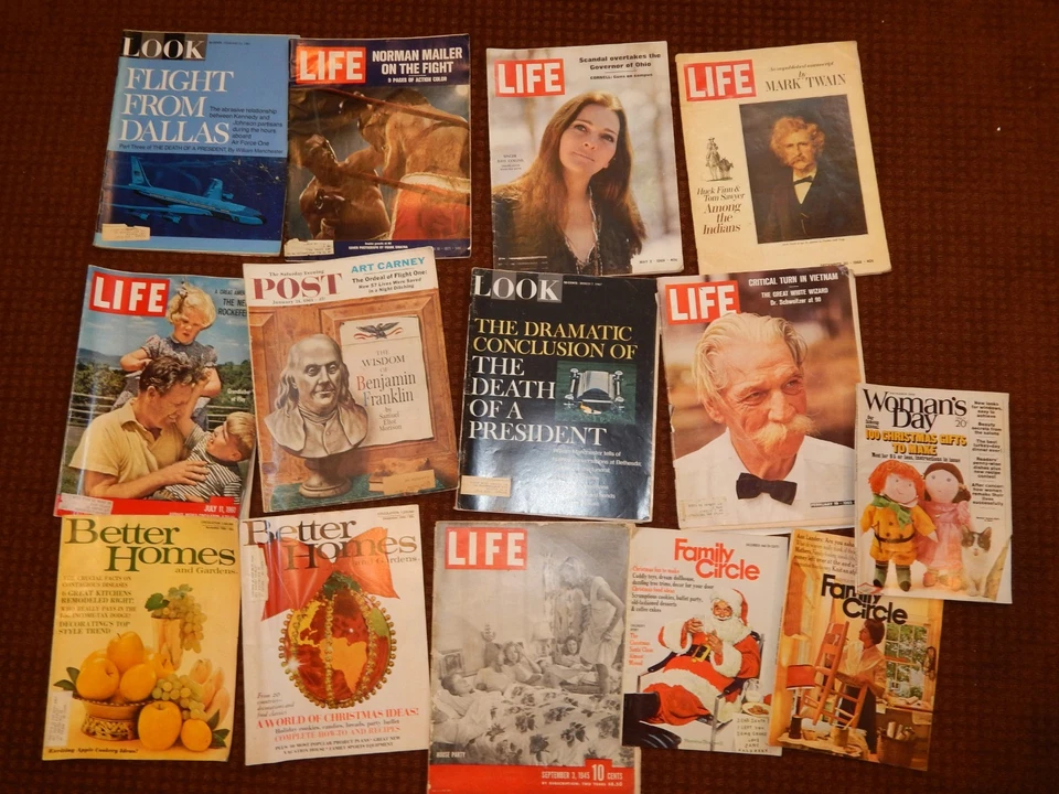 Lot 14 Vintage Magazines LIFE,LOOK,POST WOMAN'S Collectible Old Issues 1935-1975 Foto 1 de 4