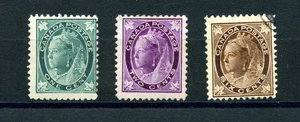 Canadá #67, 68, 71 (C227) QV 1897-1898, MNH, H, usado, FFVF, CV $210,00 - Imagen 1 de 2