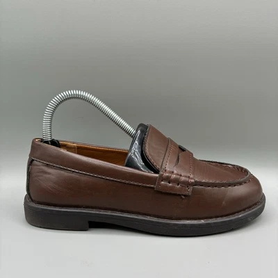 J.Crew Penny Loafer Youth GS 2 Brown Slip On Dress Shoes - Image 1 of 4