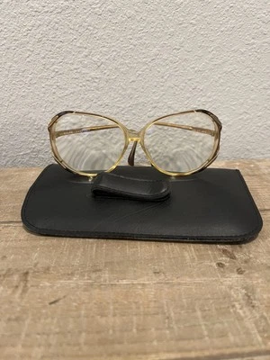 Anteojos vintage CHRISTIAN DE ROZ Grace grandes marcos redondos acento esmalte verde Foto 1 de 4