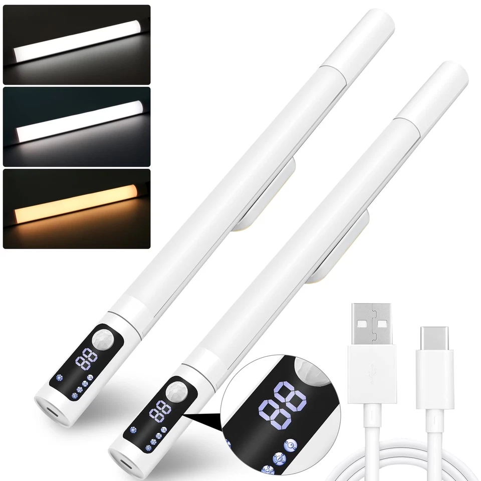 Rechargeable LED Motion Sensor Under Cabinet Lights, 15In, 2PCS - Image 1 of 4