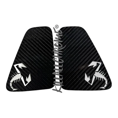 For Abarth Scorpion Genuine Carbon Fibre Rear Light Inserts PAIR Black 500 595 — 第 1/4 张图片