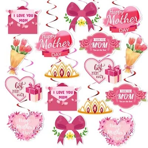 Mother's Day Decorations Hanging Swirls 36Pcs Happy Mothers Day Hanging Swirl... - Picture 1 of 5