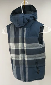 Burberry Children's Kids Blue Reversible Nova Check Vest Hooded Jacket Size 8Y - Picture 1 of 6