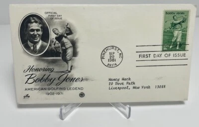US FDC 1981 Honoring Bobby Jones American Golfing Legend  - Image 1 of 2