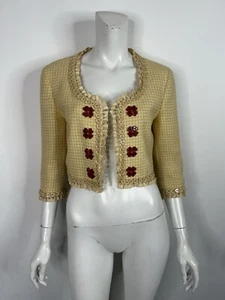 Vtg Moschino Cheap & Chic Yellow Heart Button Jacket 42 M - Picture 1 of 24
