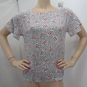 "LOFT" MULTICOLOR FLORAL BELL SLEEVES MIXED MEDIA CAREER BLOUSE TOP SIZE: MP NWT - Picture 1 of 5