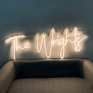 LED The Wrights Neon Sign Light Dimmable Home Room Wall Decor Nightlight Gift - Picture 1 of 8