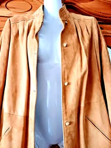 Kostüm Set Wildleder Jacke+ Rock Gr.36 Sehr weich in beige - Bild 1 von 8