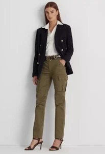 NWT Lauren Ralph Lauren Women's Cotton Sateen Cargo Pants - 12 - Picture 1 of 4