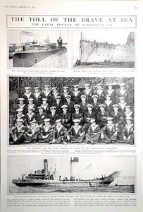 1924 Druck Illustrationen U-Boot L 24 Maritime Katastrophe Besatzung Portrait Taucher - Bild 1 von 5