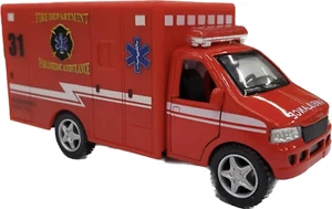 ?? Rescue Team Ambulance 5" Die Cast Metal Cabin W/ Pullback Action ?? - Picture 1 of 12