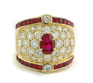 RUBIN BRILLANT RING 4,71 CT GIA-ZERTIFIKAT 750 GOLD WERT € 22.000 - Bild 1 von 7