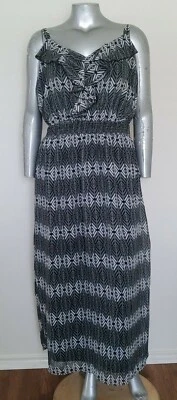 PLUS WOMAN FADED GLORY MAXI DRESS Size 3X Ruffled Gathered Waist Spaghetti Strap - Image 1 of 4