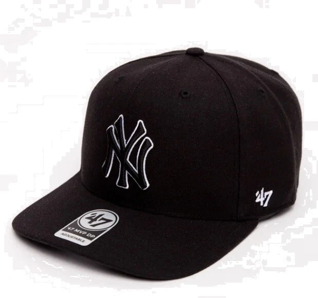 '47 New York Yankees Black Adjustable Snapback Baseball Cap Wool Blend