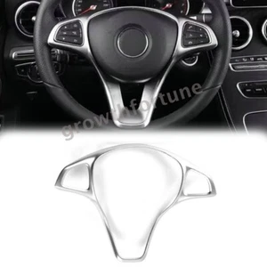 Silver Steering Wheel Trim For Benz C E GLC GLA CLA Class W205 W213 X253 2015-19 - Picture 1 of 8