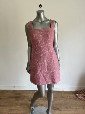 TED BAKER платье женщин TB 2 Великобритании 10 Meriod розовый скрепленный кружева квадратный вырез RRP £199 - Изображение 1 из 4