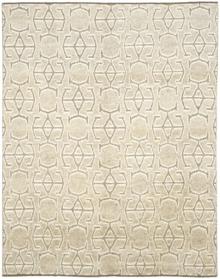 Hand-Knotted Modern Geometric Oriental Rug High-Low Relief Decor Carpet 8X10 ft - Image 1 of 4
