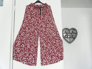 Womens Summer Floral Elastic Waist Casual Loose Trousers Wide Leg Size uk 8-10 - Picture 1 of 4