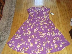 CHAPS WOMAN LADIE'S DRESS SIZE 3X FLORAL MULTI PURPLE BNWT@$86.00 - Picture 1 of 13