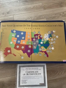 Deluxe First State Quarters of the United States Collector's Map & Guide Book - Picture 1 of 4