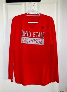 Nike Ohio State Lacrosse Red long Sleeve Dri-Fit XXL Tee - Picture 1 of 7