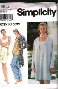 0605 UNCUT Simplicity SEWING Pattern Misses Top Pants Dress Jacket 12 - 16 OOP - Picture 1 of 2