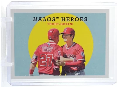MIKE TROUT SHOHEI OHTANI 2018 TOPPS ARCHIVES HALOS HEROES A RC Q0M-520 - Image 1 of 2