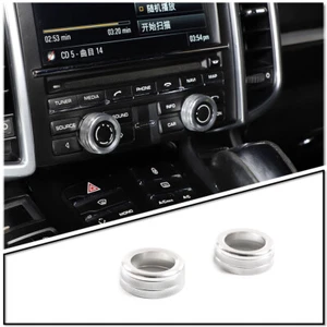 Anillo de perilla de aire acondicionado de aleación plateada para Porsche Panamera 911 Cayenne Macan 718 - Imagen 1 de 6