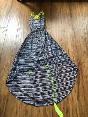 Vestido Princesa Vera Wang Alto-Bajo Adobe Negro/Blanco/Neón Maxi Grande Nuevo Mujer $58 Foto 1 de 4