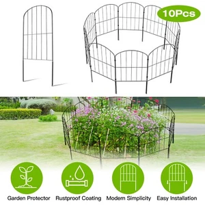 10 Panels Decorative Garden Fence Arched Animal Barrier for Yard Patio Decor - Picture 1 of 14