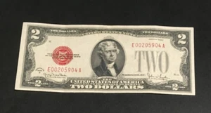FR 1508 1928 G $2 TWO DOLLARS LEGAL TENDER NOTE Almost UNCIRCULATED EA BLOCK - Picture 1 of 2