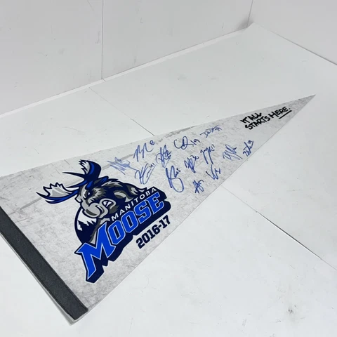 Manitoba Moose 2016-2017 Signed Autograph Pennant Flag Kyle Connor NHL AHL Cover